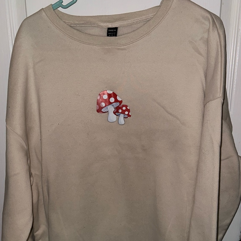 Tan oversized mushroom hoodie from shein